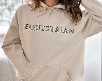 Minimalistisches Reiter Sweatshirt Einfaches Pferd Hoodie Geschenk für Reiter Scheune Kleidung Geschenk Scheune Freund Unisex Pferd Mädchen Weihnachten