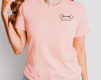 Simple Equestrian Shirt Snaffle Horse Girl T-Shirt Minimalistic Horse Lover Girl Barn Shirt Mom Equestrian Gift Horseback Riding Coach Gift
