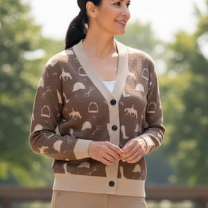English Riding Sweater Lightweight Knit Cardigan Equestrian Aesthetic Hunter Jumper Shirt Hunt Seat Clothing Women Horse Riding Gift for her