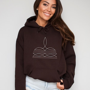 Western Boot Stitch Sweatshirt Minimalist