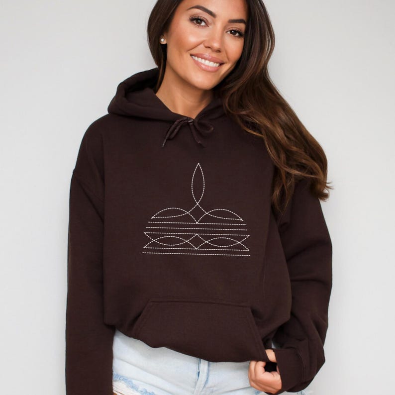 Western Boot Stitch Sweatshirt Minimalist