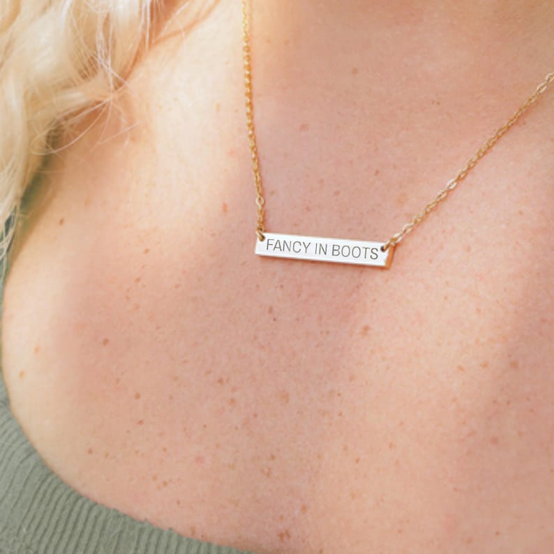 Name Necklace Engraved Horse Girl Gift Gold Equestrian Jewelry Equestrian Christmas Necklace Horse Owner