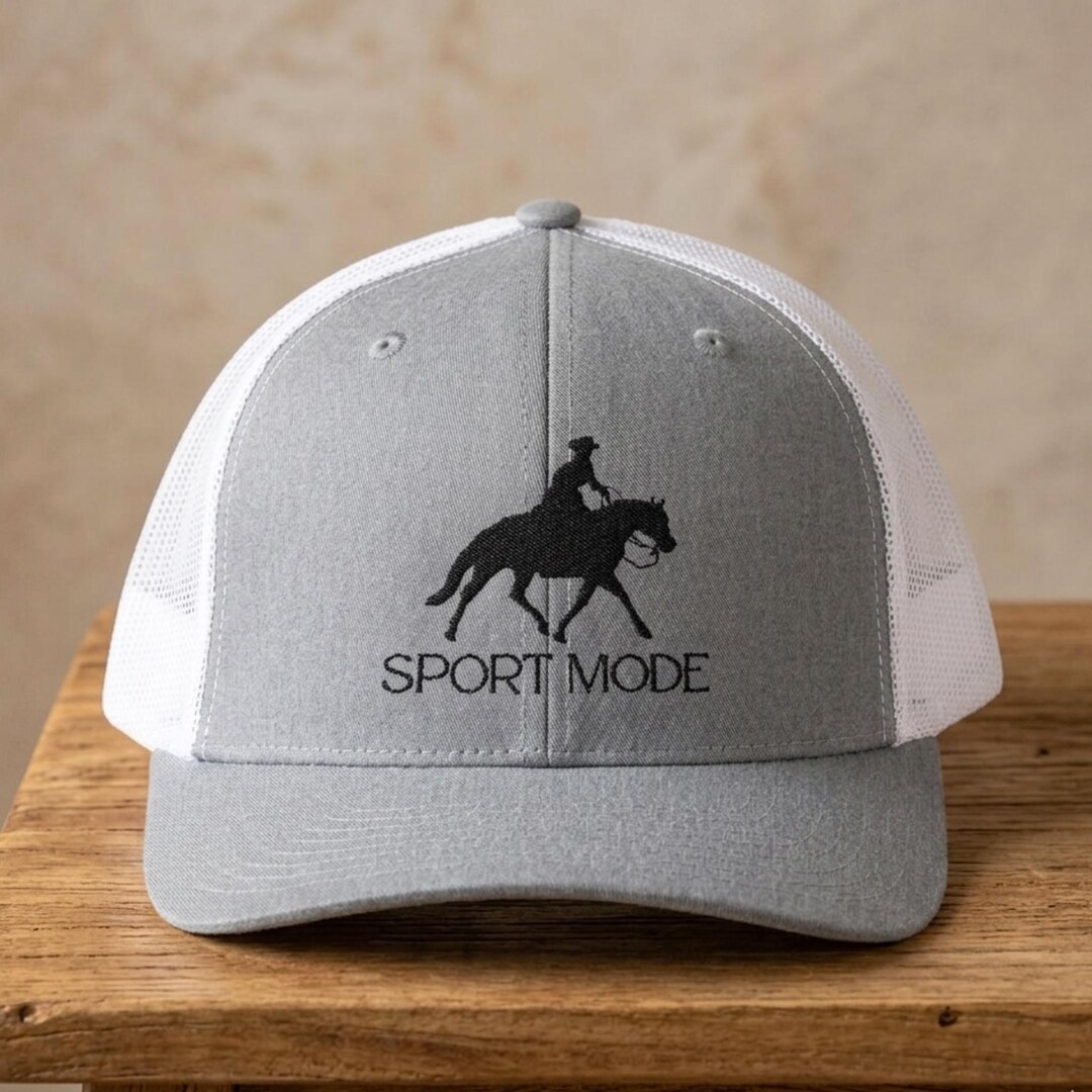 Gray Ranch Riding Hat Ranch Hat Western Horseback Rider Trucker Hat Working Cow Horse Gift ...
