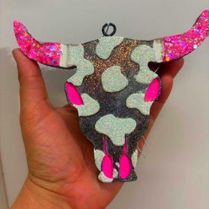 Cowgirl Bull Skull Car Freshies