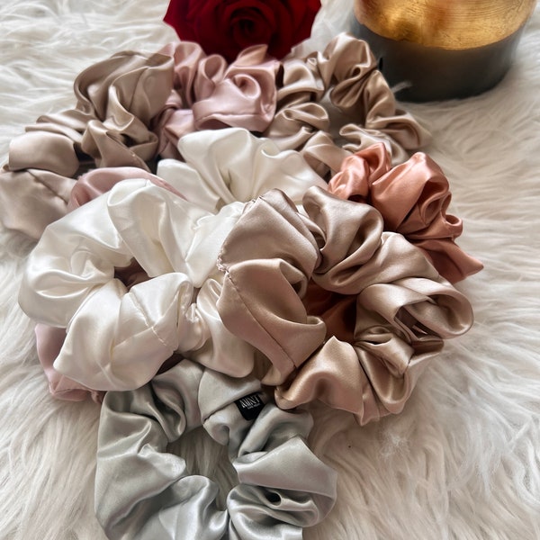 High quality Mulberry Silk Scrunchies Set | Scrunchie set | Hair Accesories | Bridesmaid Gift | Gift for her | Bridesmaid Proposal