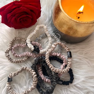 100% moerbeizijde scrunchies set, zijden scrunchies set, haaraccessoires, bruidsmeisje cadeau, cadeau voor haar, paardenstaart scrunchies, mini scrunchies
