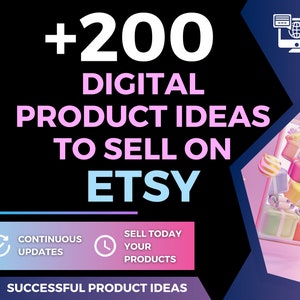 Over 200  Digital Product Ideas for Etsy Success | High Demand Products | Online Passive Income | Best Product Ideas | Digital Download