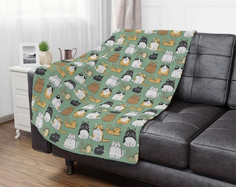 Purrfect Cats Microfiber Fleece Blanket, Cat Lover Gift