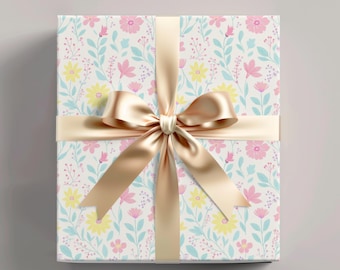 Floral Wrapping Paper: Spring Birthday Gift Wrap