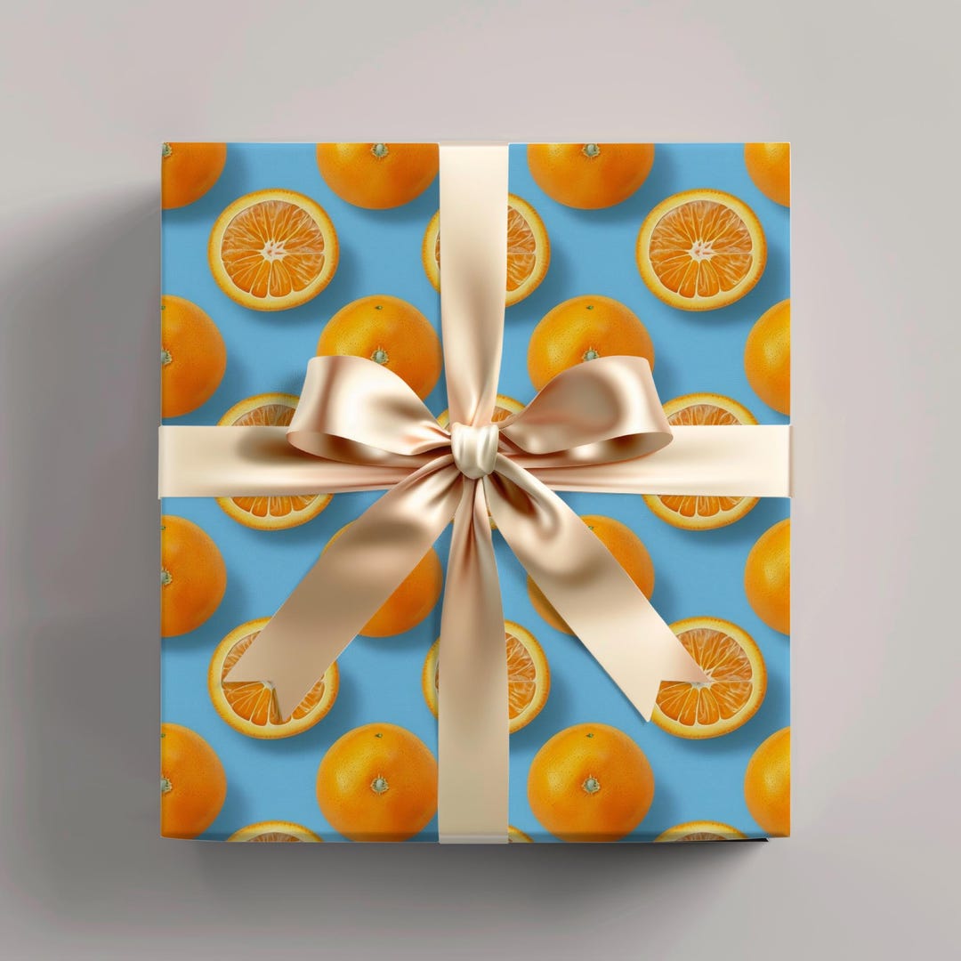Orange Citrus Wrapping Paper: Summer Fruit Gift Wrap - Etsy
