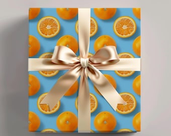 Orange Citrus Wrapping Paper: Summer Fruit Gift Wrap