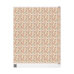 Papel de regalo Amigos del Bosque — Lindo papel de regalo de otoño, zorros, erizos y búhos, papel de regalo de animales de otoño imagen 9