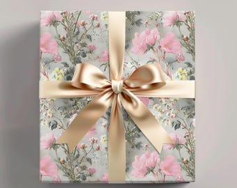 Floral Wrapping Paper: Pink Blooms, Elegant Gift Wrap