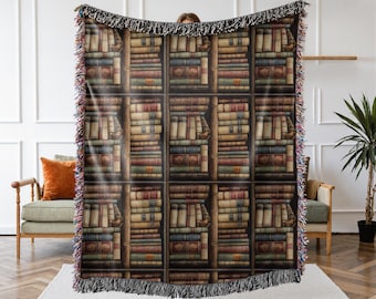 Book-Tok Gewebte Decke, Buchwurm-Thema, Leseecke-Dekor, Bücherecke, Gemütlicher Kern, Bücherregal-Dekor, Leseraum-Thema