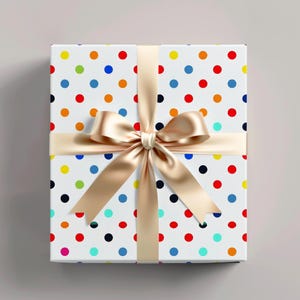 Polka Polka Dots Wrapping Paper, Colorful Polka Dots Theme, Dot Decor, Colored Spots Paper, Party Paper, Colorful Gift Wrap, Artsy Paper