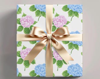 Floral Hydrangea Wrapping Paper: Elegant Gift Wrap