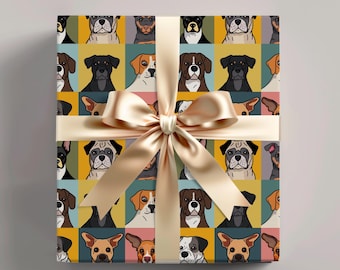 Doggos Galore Wrapping Paper, Dog Lover, Cute Dogs Gift Wrap, Pet Lover
