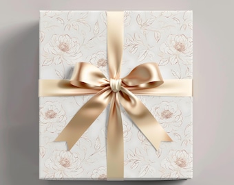 Blommigt omslagspapper: Cream Dream, matt eller blank finish