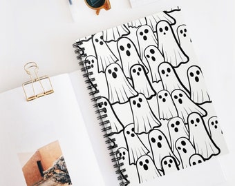The Most Ghosts Spiral Notebook | Cute Spooky Halloween-Inspired Journal | 5x7 Lined Pages | Glossy Cover