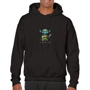 Alien Ready for play unisex crewneck hoodie, UFO sweatshirt, Alien sweatshirt, Music sweatshirt, Gift for musician