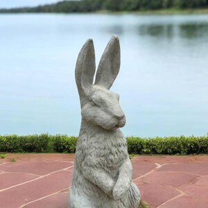 Massive Standing Rabbit Figure Ears up Bunny Statue Stone Outdoor ...
