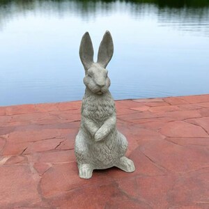 Massive Standing Rabbit Figure Ears up Bunny Statue Stone Outdoor ...