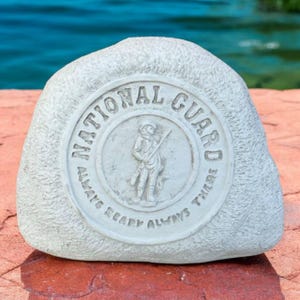 National guard memorial rock Concrete soldier grave sculpture Cement grave Stone statuary Made in USA