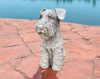 Schnauzer dog figure Sitting Schnauzer puppy Dog lovers gift idea Pet memorial Made in USA