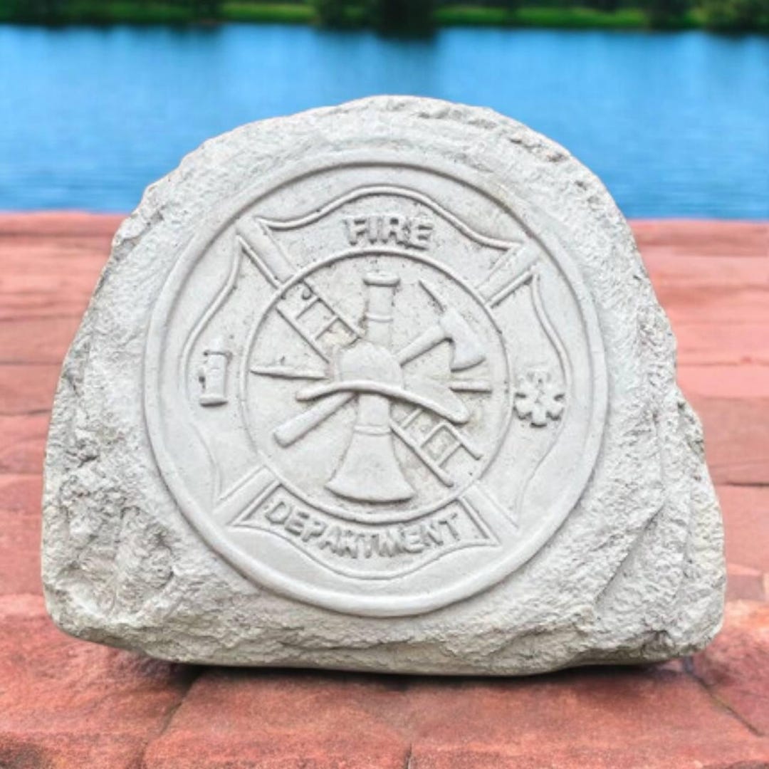 My Department Rocks Fire Department Rock Concrete Fire Office Statue Outdoor Figure ...