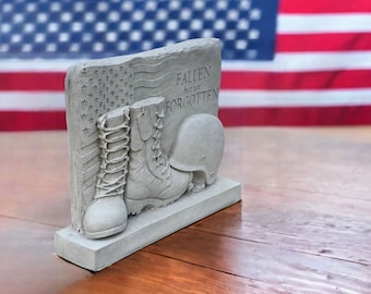 Concrete soldier memorial United states military soldier grave Outdoor fallen soldier stone decorations Made in USA