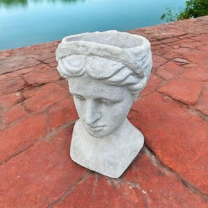 Massive planter figure Man’s head pot figurine Detailed flowers pot Garden head planter Home planter sculpture Made in USA