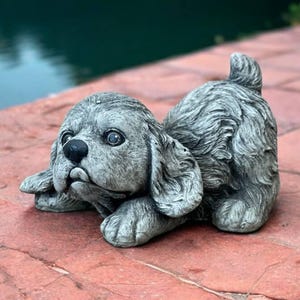 Puppy Cocker Spaniel statue Cocker Spaniel memorial figure Dog grave Stone pet sculpture Made in USA