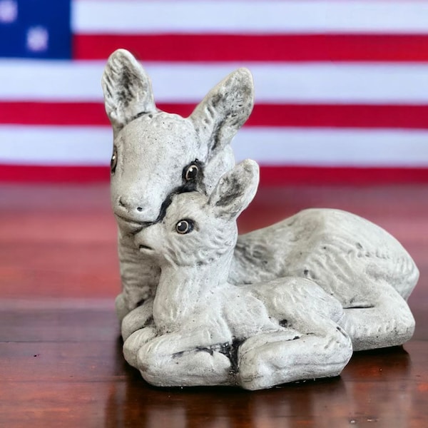 Concrete Deer Statues Etsy