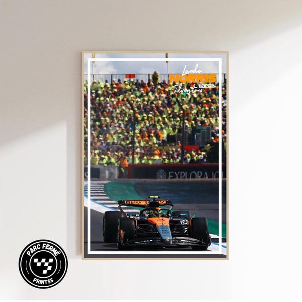 Lando Norris | 2025 Silverstone British Grand Prix Winner | McLaren F1 Formula 1 Racing Print Poster | A3 A4 A5 Poster