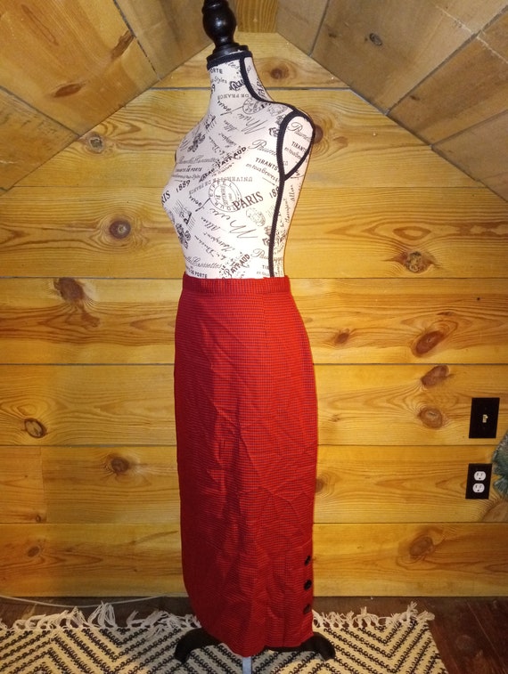 Avon Fashions Long Red & Black Skirt