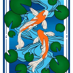 Koi Pond Print- 8x10 inch