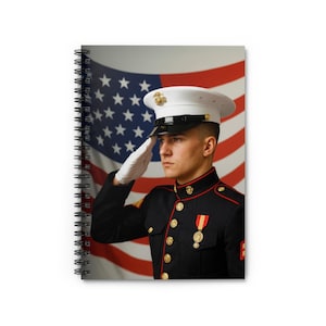 Patriotic Spiral Notebook - Ruled Lines for Veterans, Teachers, Students, Memorial Days, Gifts for Military Families