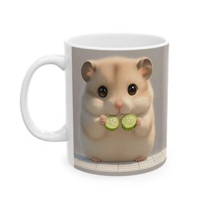 Cute Hamster Mug with Cartoon Style Chubby Hamsters Perfect for Pet Lovers and Coffee Enthusiasts