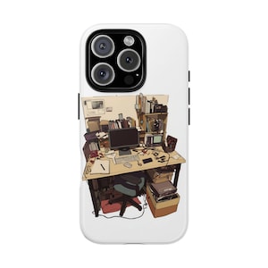 Desk-Themed Phone Case for Creatives, Artistic Phone Protector, Unique Gift for Students, Home Office Decor, Tech Accessories