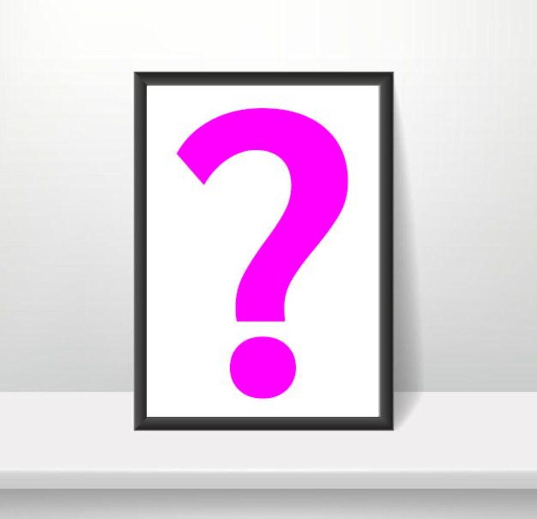 Questions. Sign Printable Modern Pink Question Mark Printable Wall Art Digital Download Vertical ...