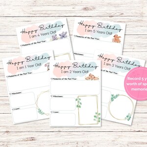 Suivi des souvenirs d'anniversaire, 5 ans d'âge, Pages annuelles de livre pour bébé, unisexe, téléchargement immédiat
