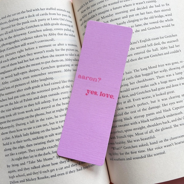 Yes, Love Bookmark | Shatter Me Bookmark | Aaron Warner | Romance Girlie | Bookish Gift