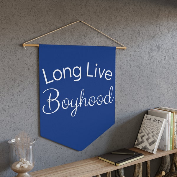 Long Live Boyhood: Pennant Style Banner | Pennant Flag Wall Art for Kids Room Decor, Nursery, or Playroom Great Baby Shower or Birthday Gift