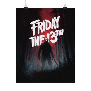 Poster horror, poster da parete di Venerdì 13, poster verticali opachi, cimeli di film inquietanti, decorazioni per la casa spaventose, stampe di Halloween