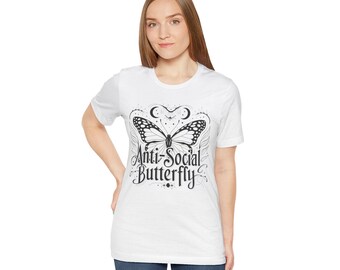 Anti-Social Butterfly , Gothic, gothic tshirt, adult humour, gothic vibes, antisocial, butterfly