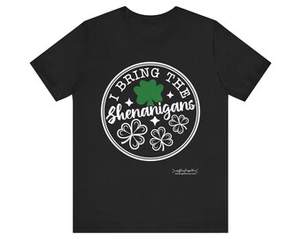 Maglietta Irish Shenanigans: maglietta con trifoglio per il giorno di San Patrizio