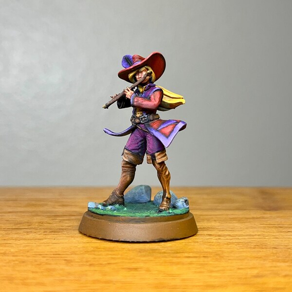 Female Bard from STL Miniatures, Painted Miniatures, Painted Dungeons and Dragons Miniatures, Painted Pathfinder Miniatures, Painted DND