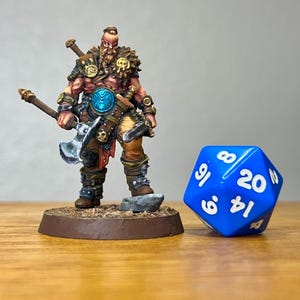 Painted Miniature, Human Barbarian Fighter, Pro Painted DND D&D Dungeons and Dragons Pathfinder Miniature from Bestiarum Studio