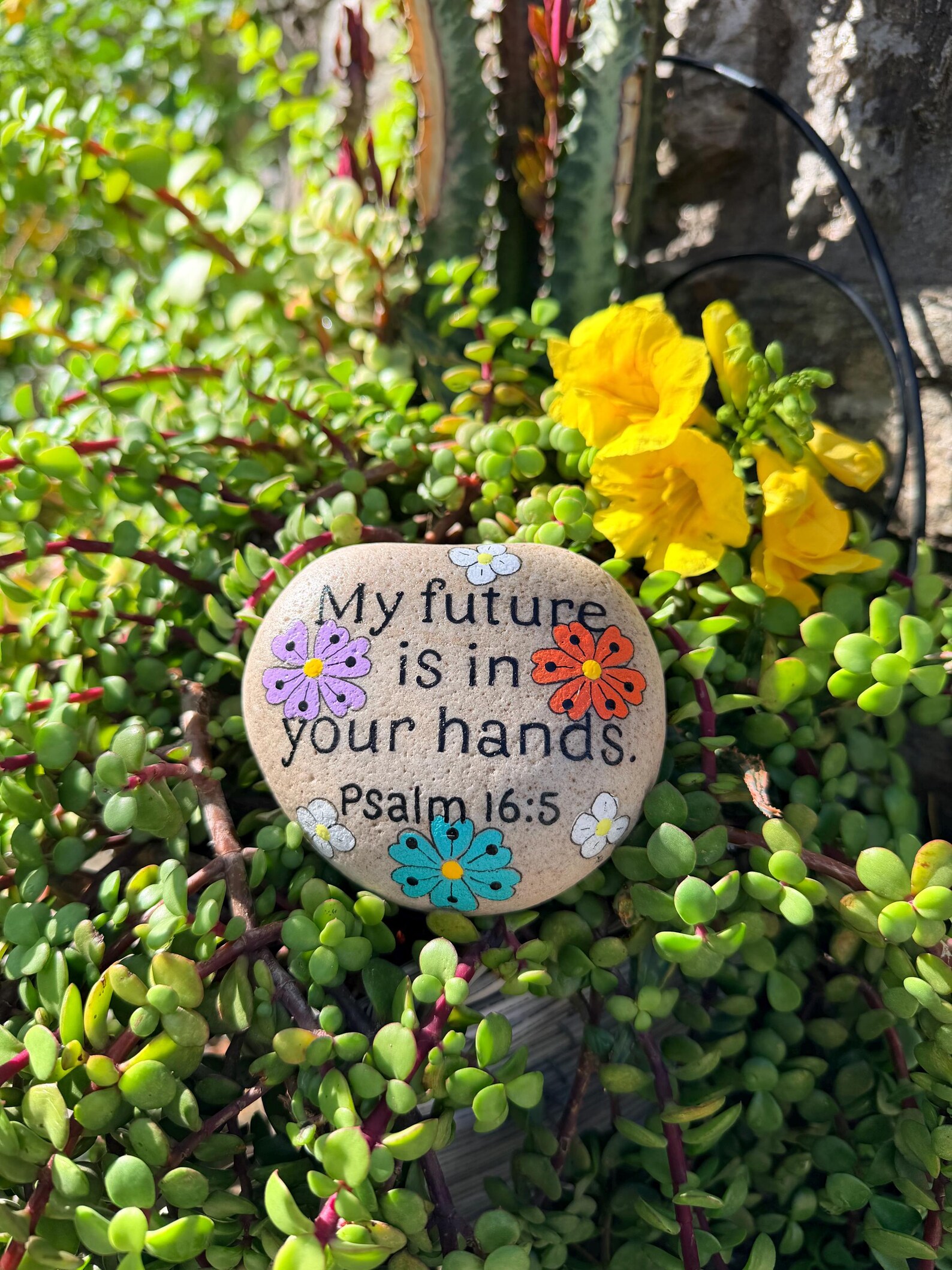 God Rocks Paperweight Scripture Paperweight Rock. Hand-painted Inspirational Stone. Psalm 16: ...