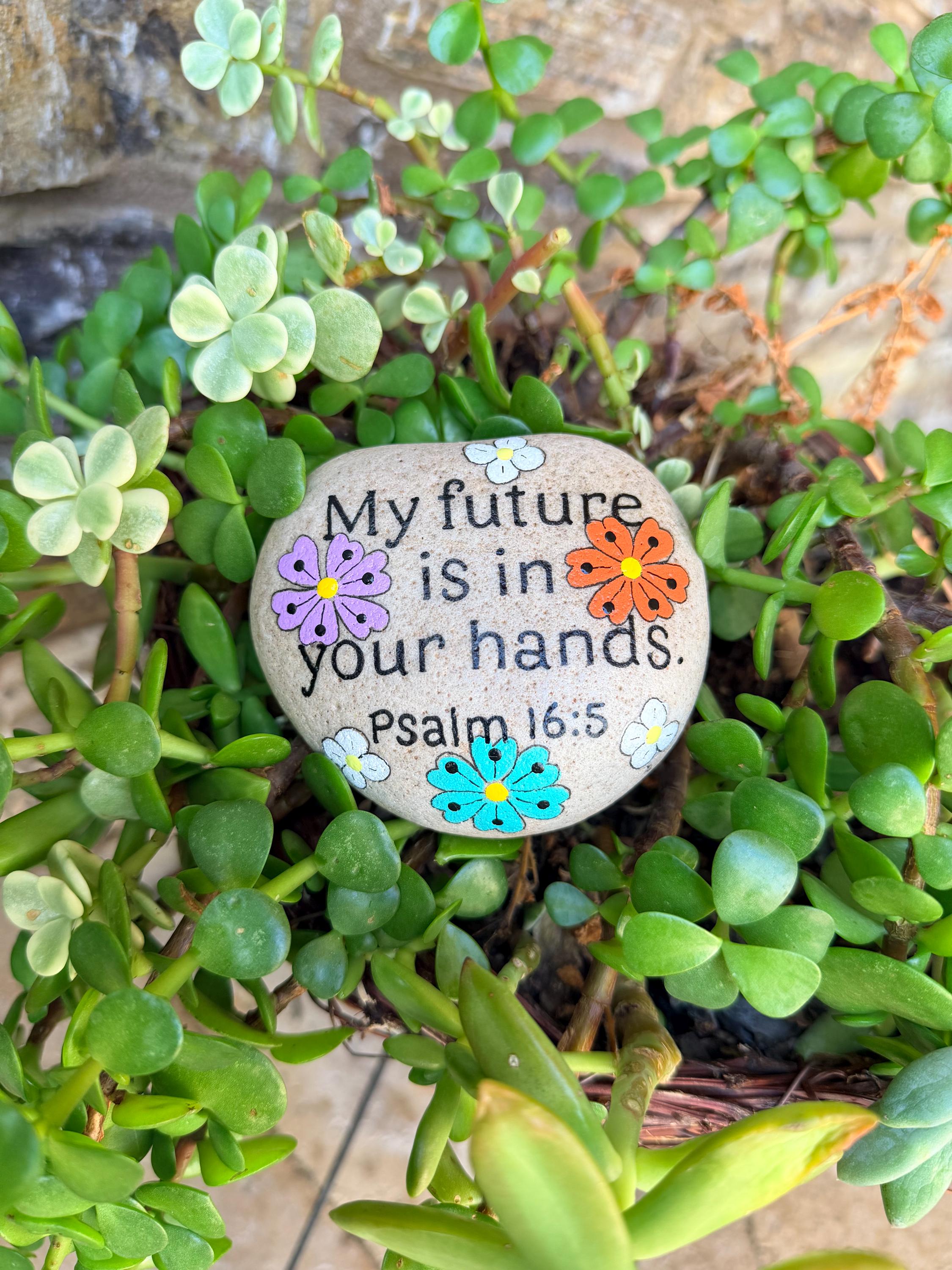Glass Paperweights Scripture Scripture Paperweight Rock. Hand-painted Inspirational Stone. Psalm 16: ...